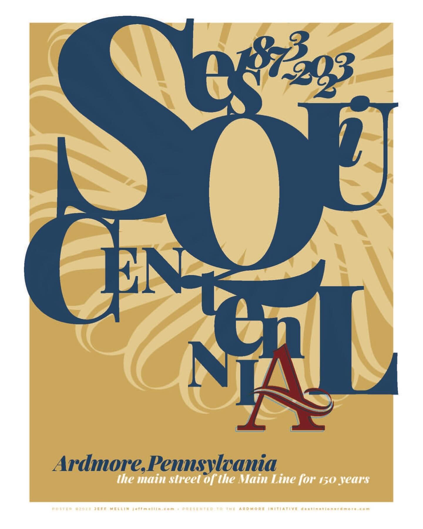 Sesquicentennial Tetraptych (image 3 of 4), digital print on paper, 2023, LE of 23.
To close out #2023, I presented Lower Merion Township and the Ardmore Initiative&rsquo;s staff, board, and associates with a set of my four sesquicentennial #poster d
