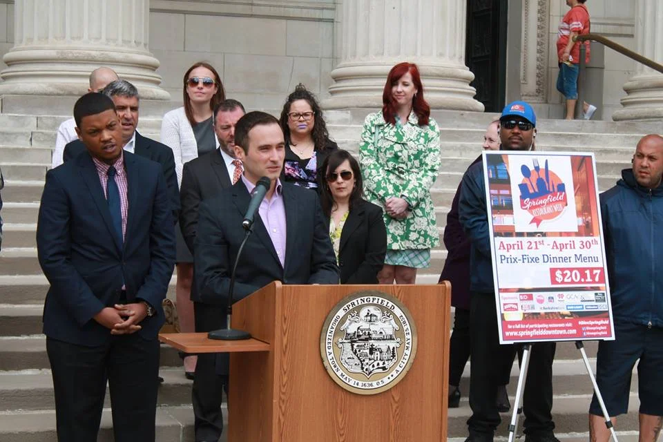 Mike speaking at Restaurant Week announcement.