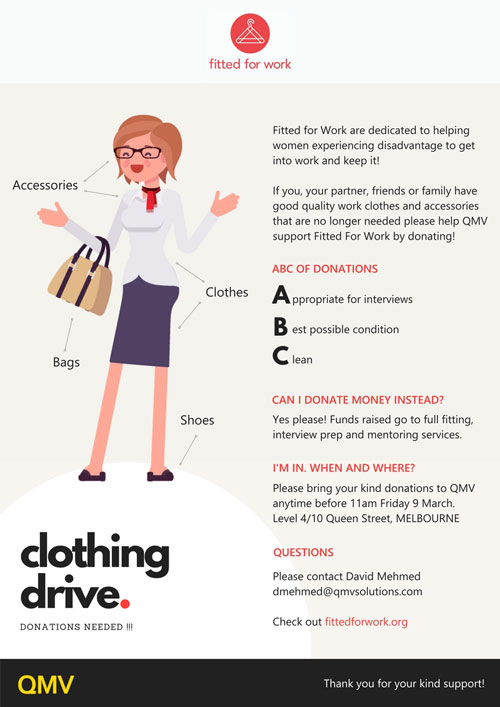 Fitted For Work Clothing Drive For International Women S Day Qmv