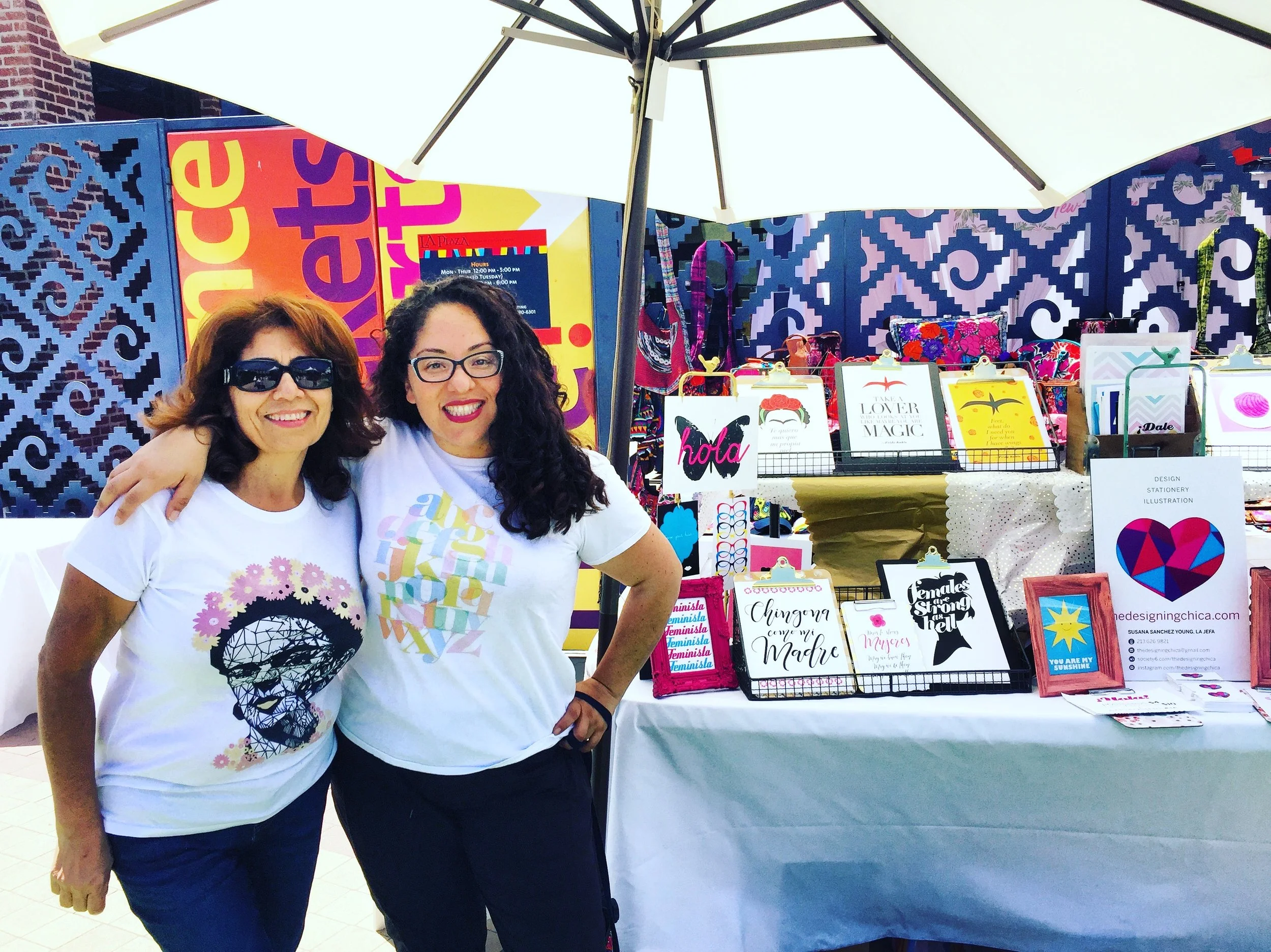 Sanchez-Young and her mom at a Downtown LA Social gathering for moms.