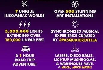 Coming In January Insomniac S Electric Mile A Fully Immersive Audiovisual Drive Thru Mommy In Los Angeles