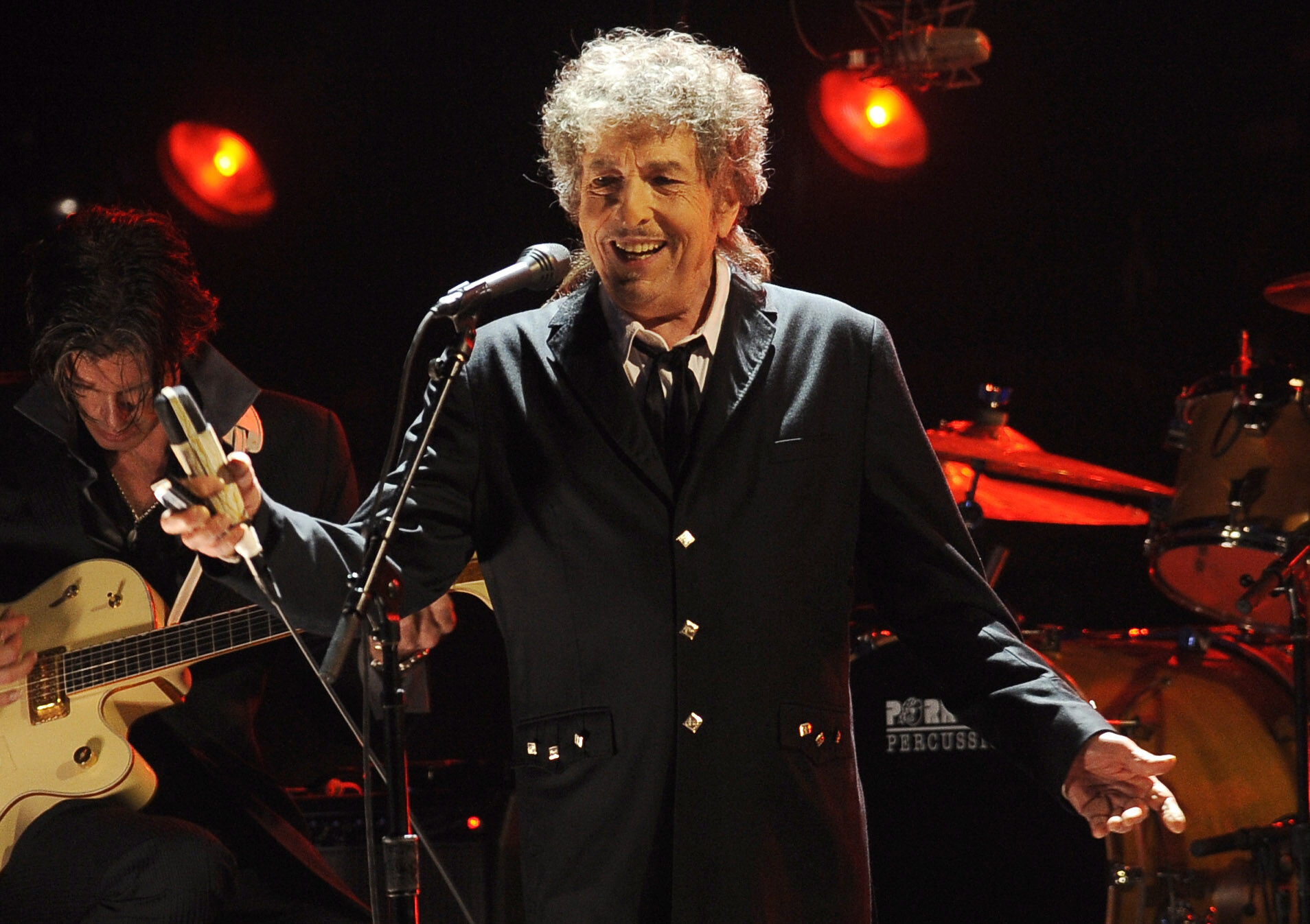 In this Jan. 12, 2012, file photo, Bob Dylan performs in Los Angeles. Universal Music Publishing Group is buying legendary singer Bob Dylan’s entire catalog of songs. The company said Monday, Dec. 7, 2020, that the deal covers 600 song copyrights in…