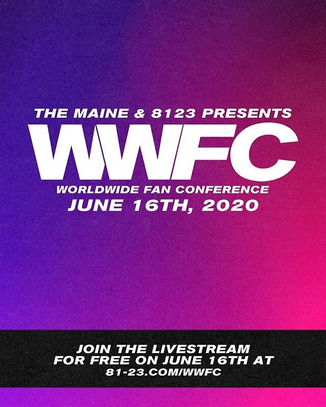 Join us on June 16th at 4 PM Pacific for the first ever 8123 Worldwide Fan Conference! We will be live streaming the event worldwide for free. Simply head to www.81-23.com/wwfc on June 16th to watch the event live.