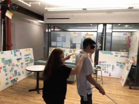 Interactive bodystorming to get a feel for the pad’s vibrations.