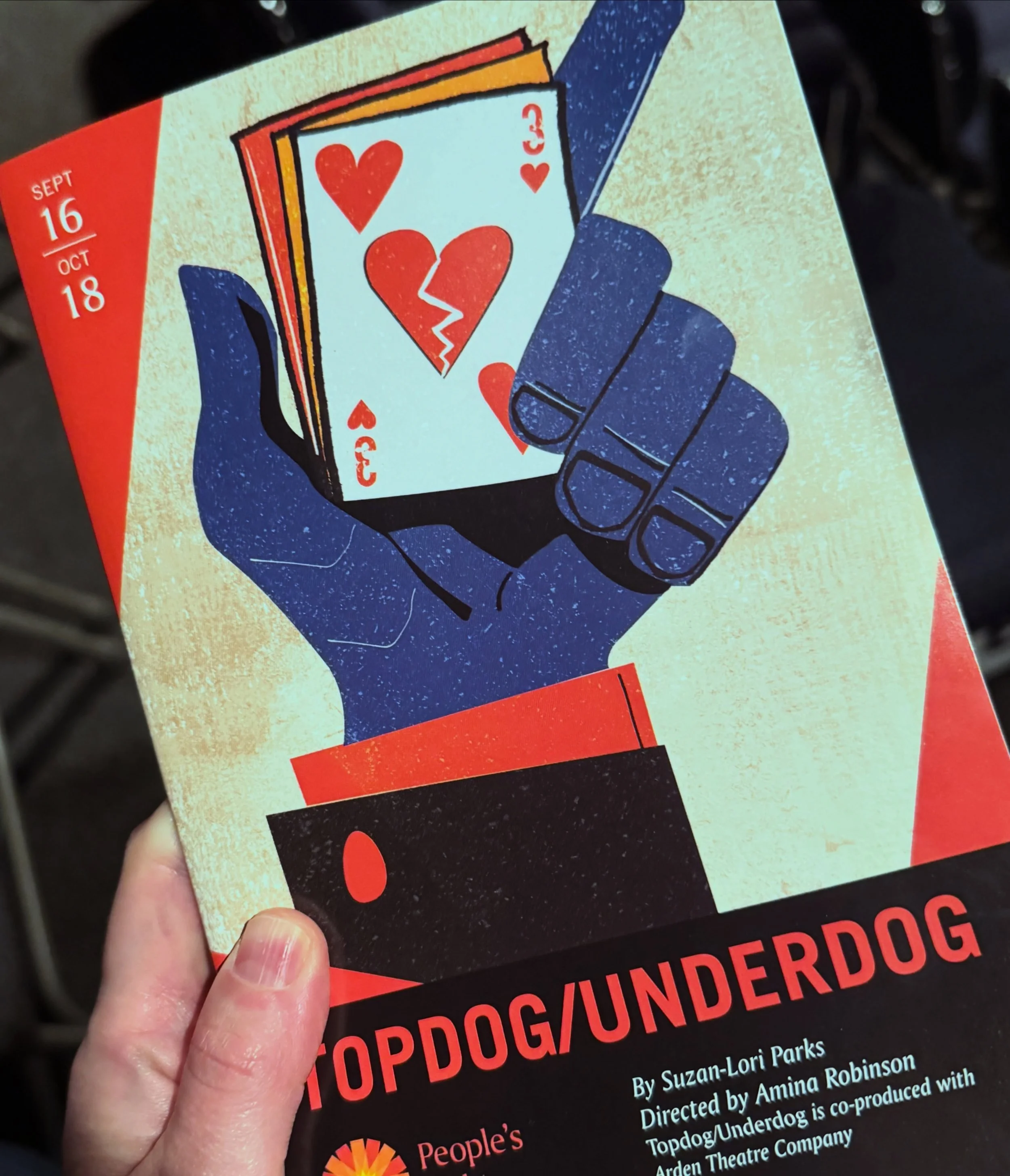 A little bit of a latergram from the @peopleslight production of Topdog/Underdog. Wow, what an incredible production. So so grateful to describe it and excited to take this show on the road to the @ardentheatreco next month! 🎩&hearts;️&spades;️

Ima