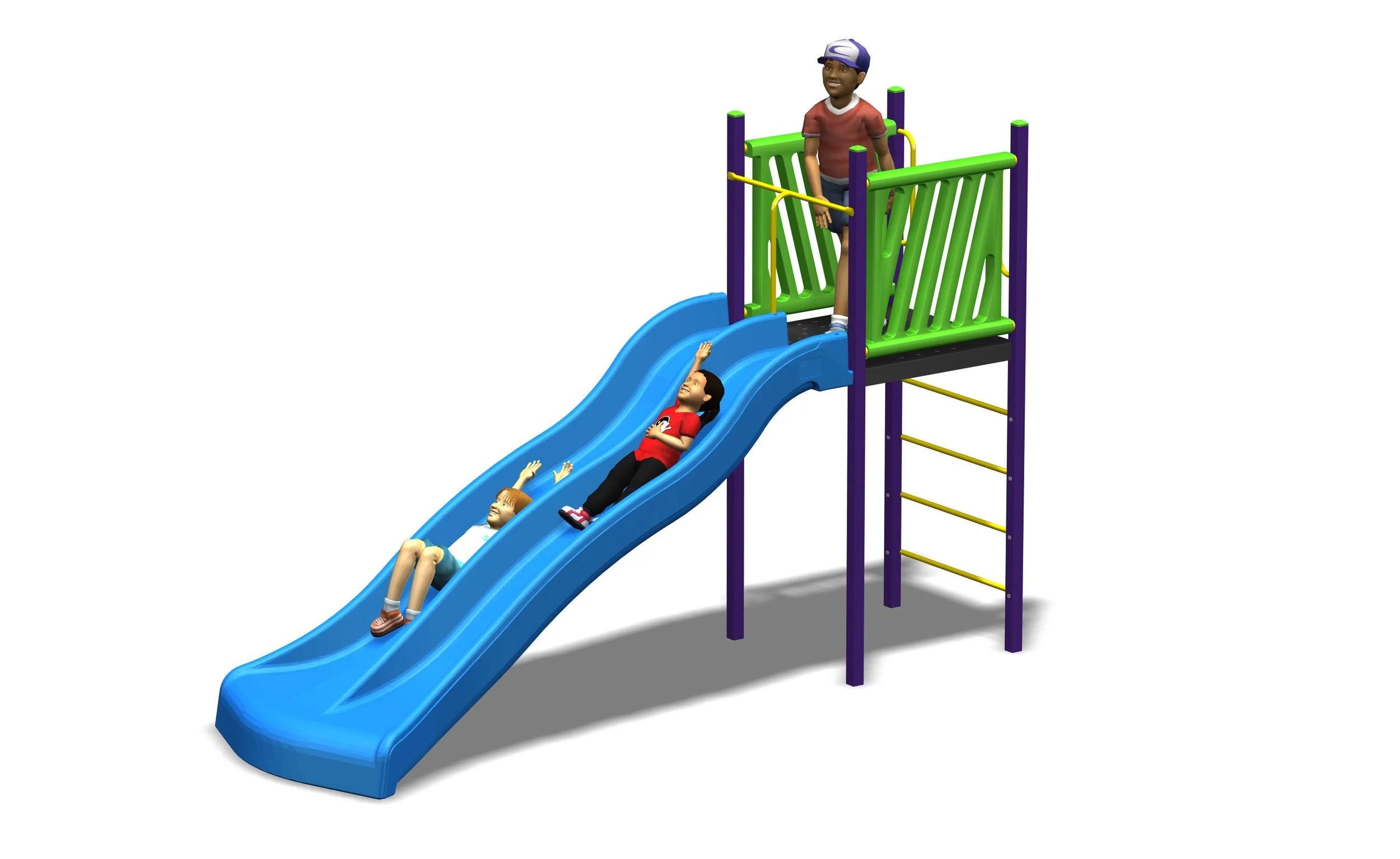 Freestanding Double Wide Slide 1600