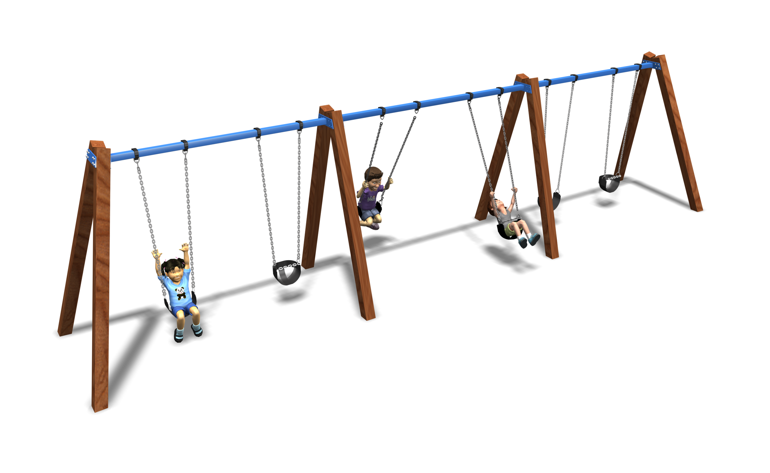 Timber A-Frame Swing - 3 Bay