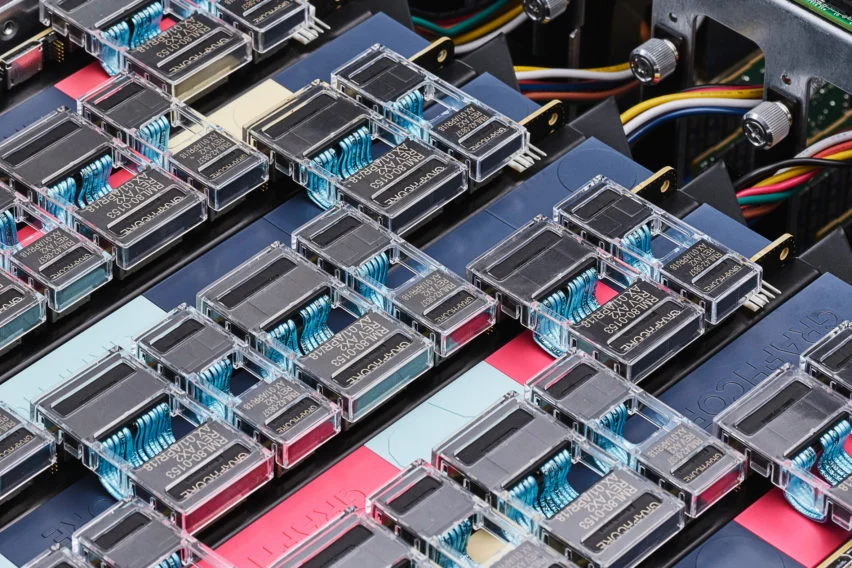A close-up of Graphcore’s IPU-based machine intelligence hardware.
