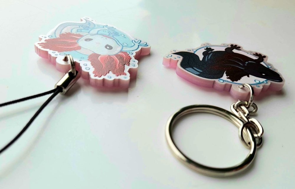 Axolotl Keyring Charm – Shinepaw Design