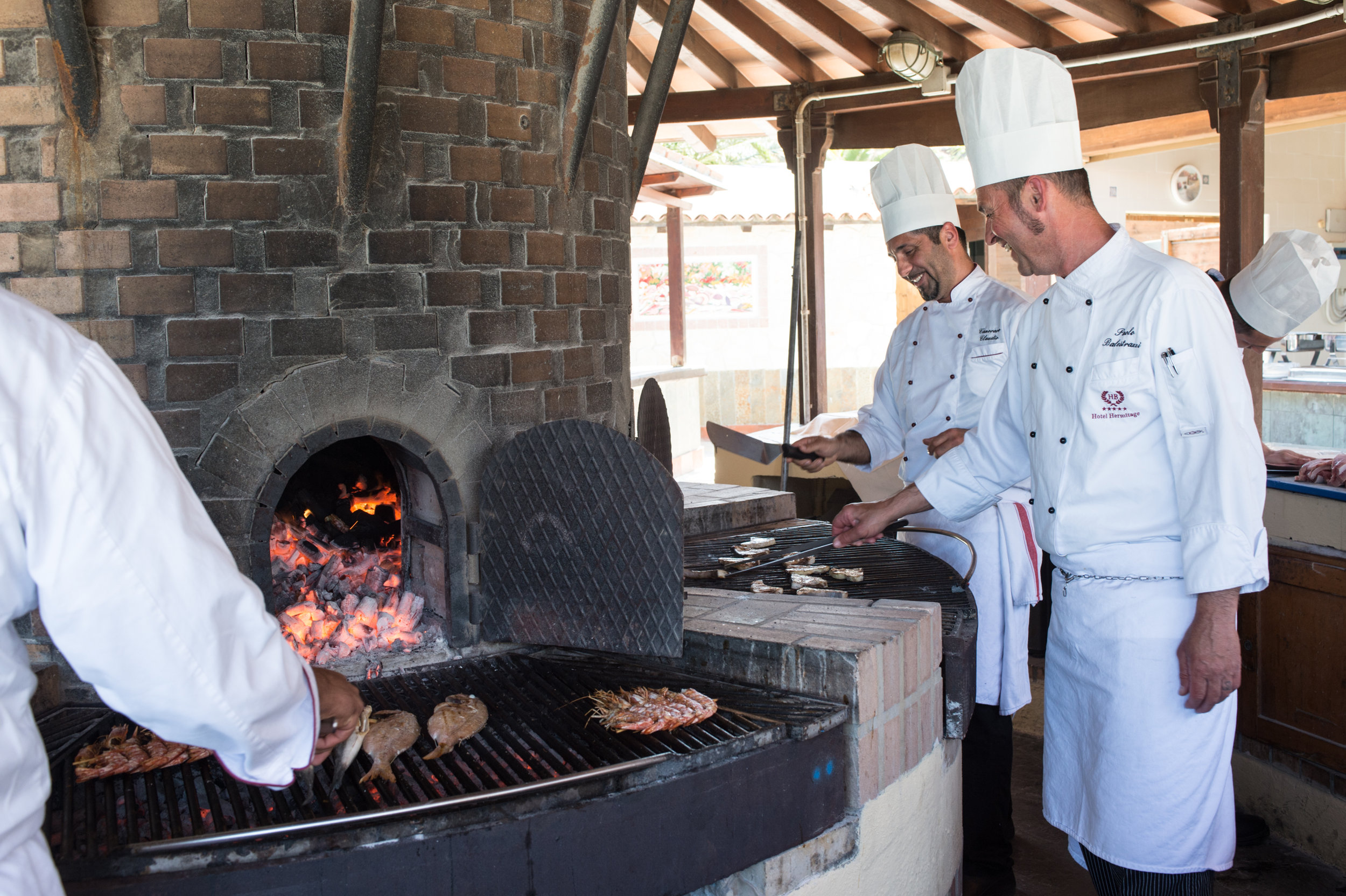 The outdoor grill at the Hermitage delivers traditional cuisine