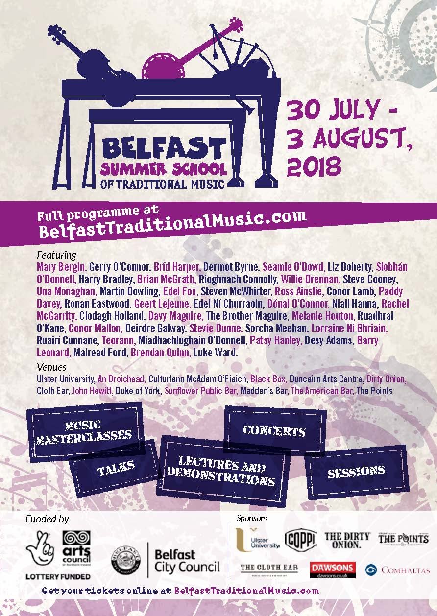 Belfast Summer School of Traditional Music 2018