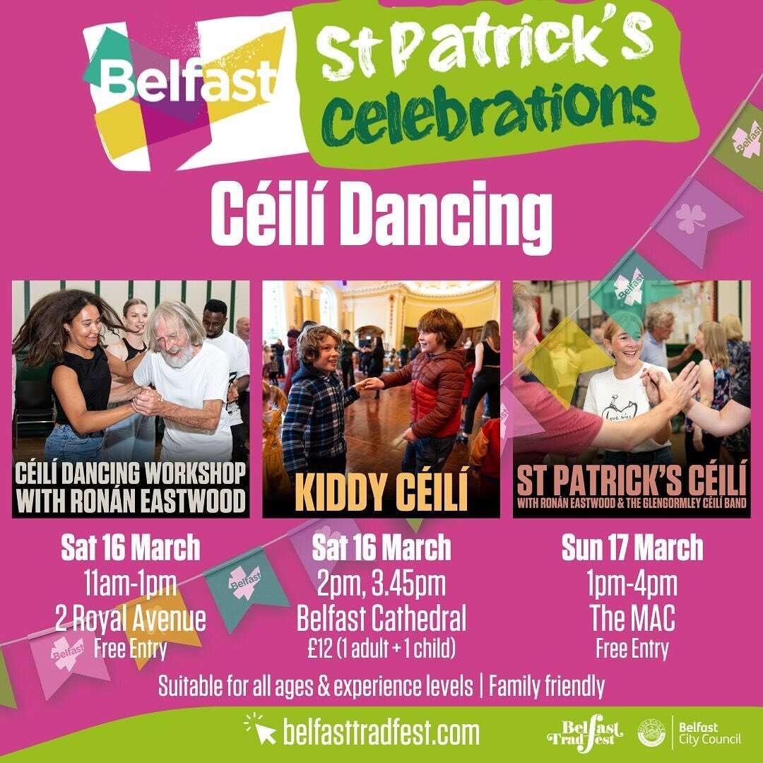 It&rsquo;s time to prepare your best dancing shoes to go c&eacute;il&iacute; dancing at St Patrick&rsquo;s Music Weekend 🤩🍀🎶

👉🏻 C&eacute;il&iacute; Workshop with Ronan Eastwood in preparation for St Patrick&rsquo;s Day C&eacute;il&iacute; 
📆 S
