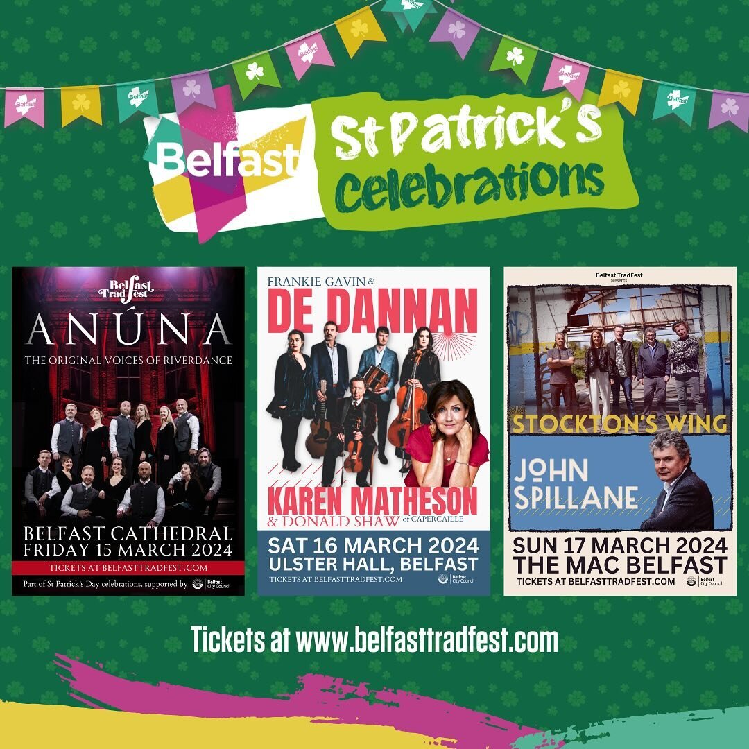 Have you booked your concert tickets for this St Patrick&rsquo;s weekend? There are still tickets available, book yours now to avoid missing out... 🍀🎶

Ticket links &amp; info can be found on our website (link in bio) 🤩

#belfaststpats #belfast #v