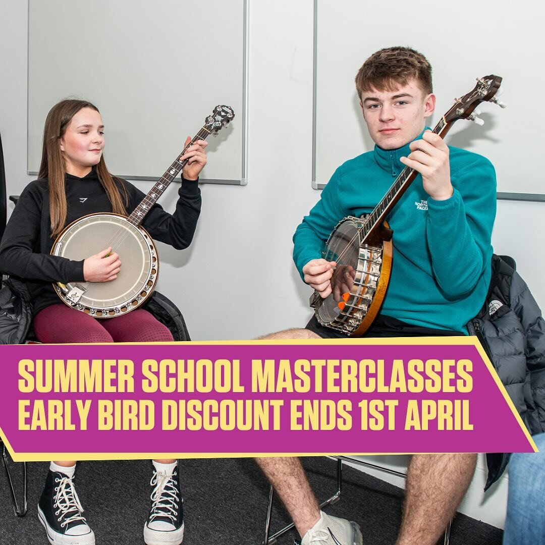 🚨Save over &pound;50 on selected Summer School Masterclasses with our Early Bird Discount which expires in 7 days🚨

Visit our website (link in bio) and apply EARLYBIRD-2024 at checkout to purchase your space today 🙌🏻

#BelfastTradFest #Belfast 