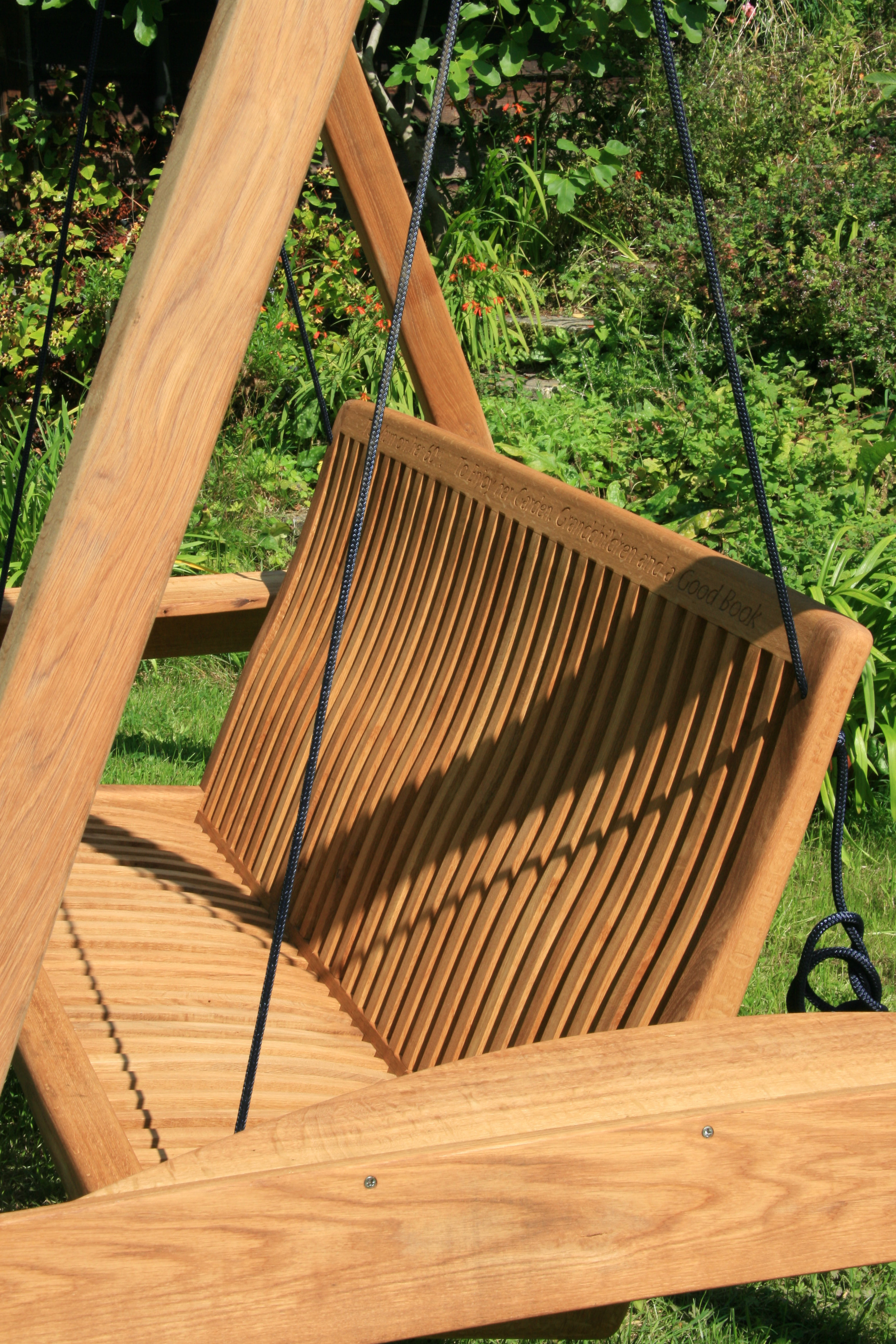 Oak swing seat made to commission.