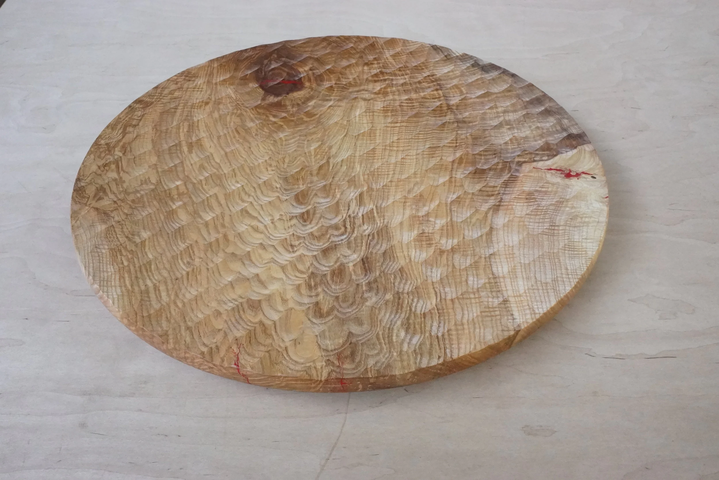  A large turned faceted vessel. 