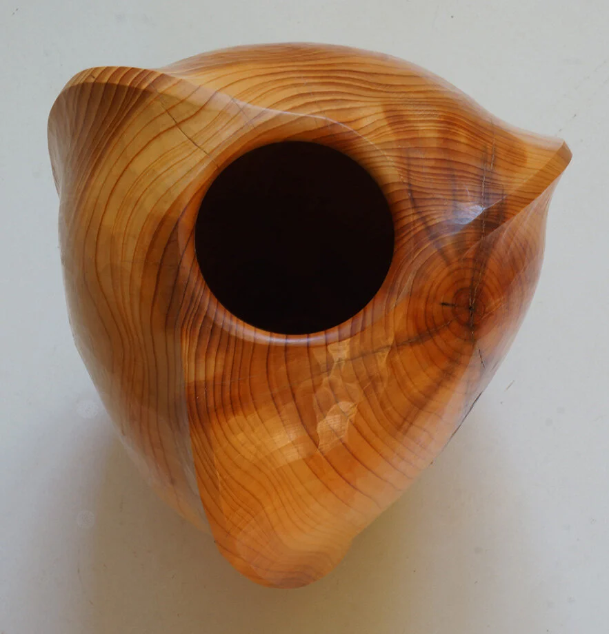 Three sided Yew vessel