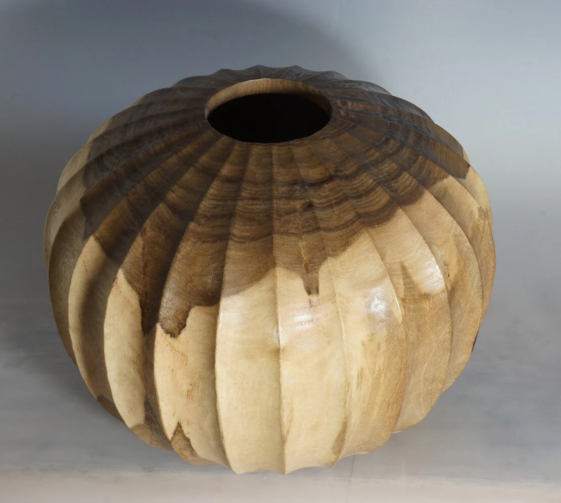 Turned walnut vessel