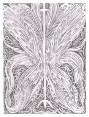 Transmissions 2 - graphite on paper 8"X 6" framed- £175.00