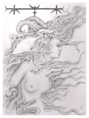 Transmissions 8 -graphite on paper - 8"X6" - framed - SOLD