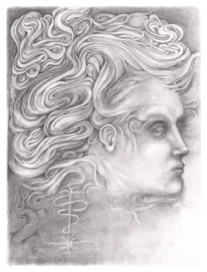 Transmissions 12 - Graphite on paper - 8"X6" framed - SOLD
