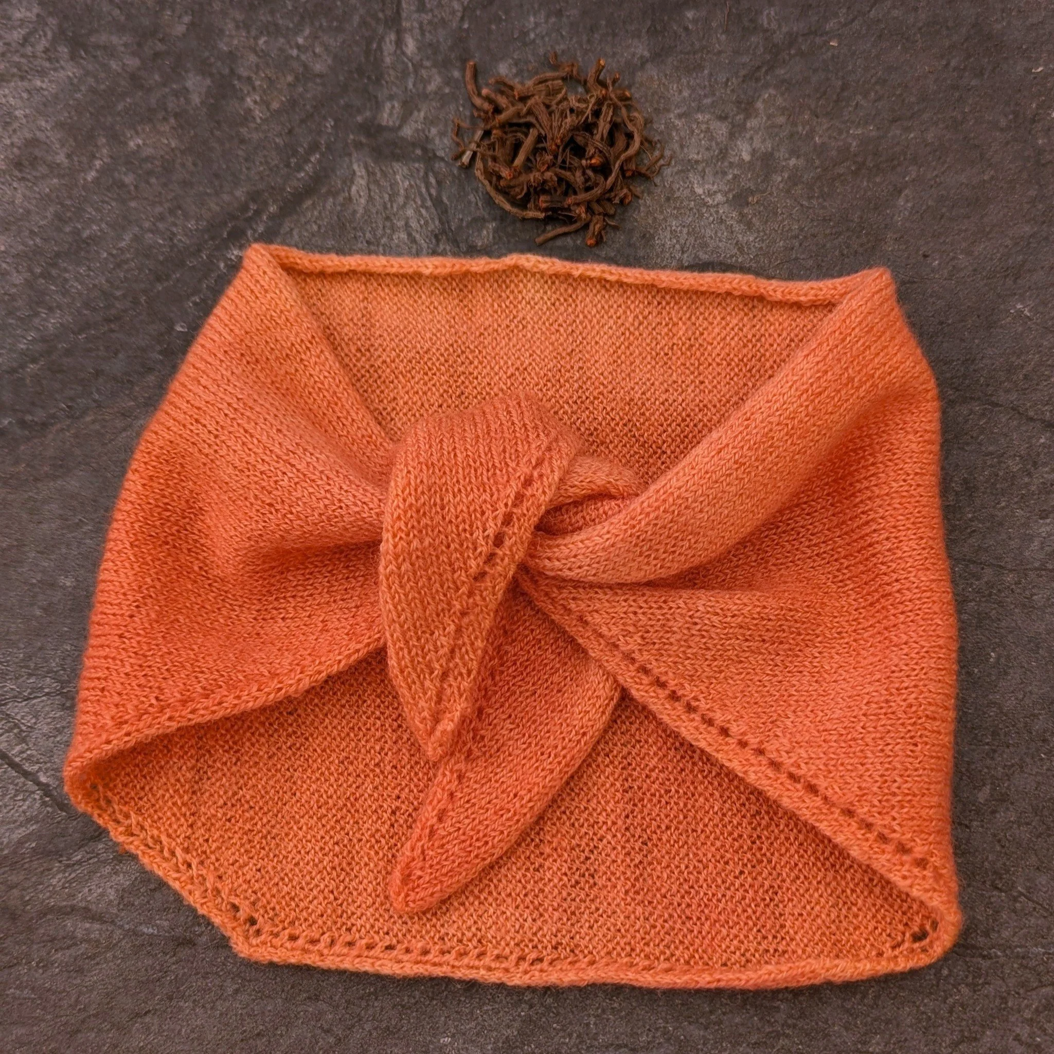 Ria Burns Knitwear Naturally Dyed Neckerchief Madder 1.jpg