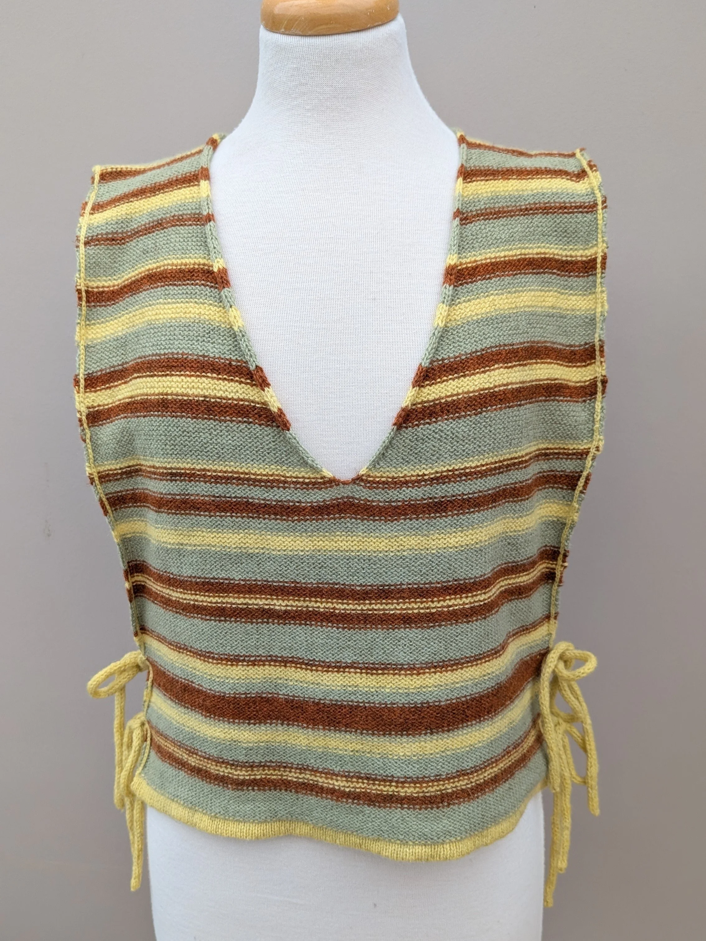 Ria Burns Knitwear Naturally Dyed Tie Vest Green Yellow 1.jpg