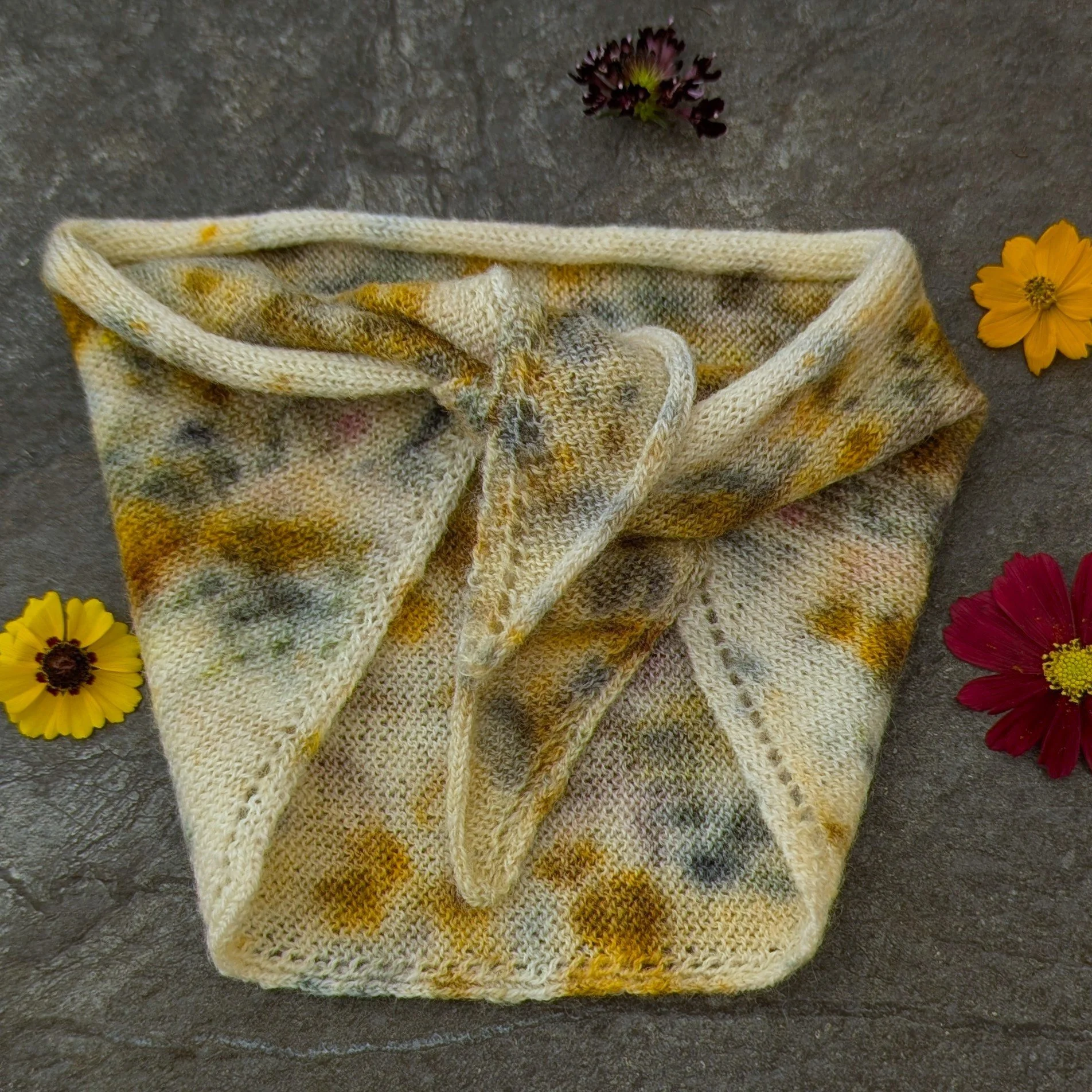 Ria Burns Knitwear Naturally Dyed Neckerchief Bundle Dye Warm 1.jpg