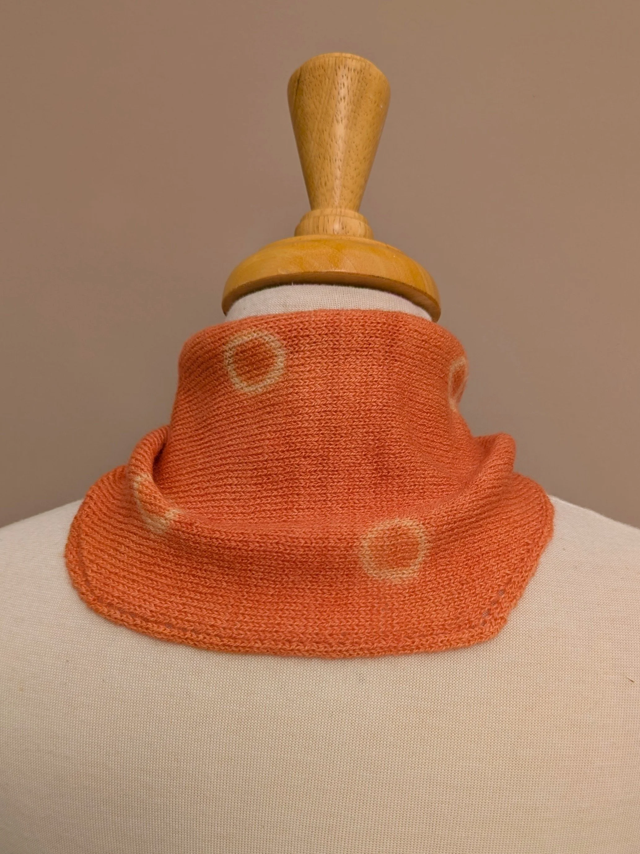 Ria Burns Knitwear Naturally Dyed Neckerchief Madder Circles 6.jpg
