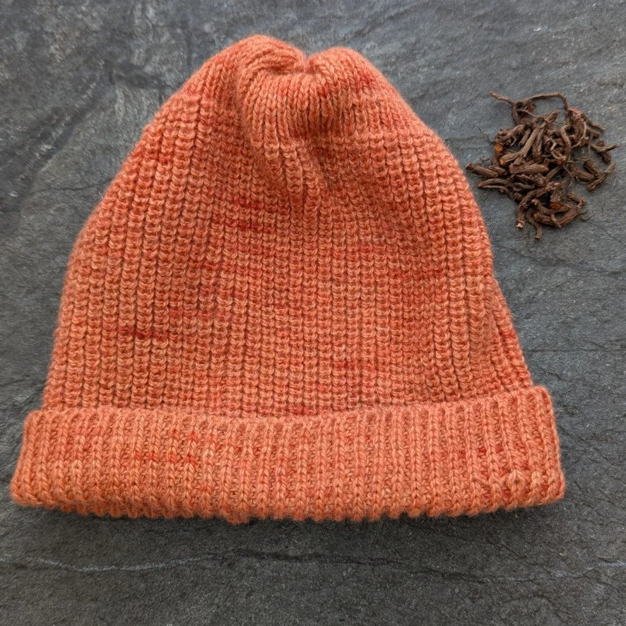 Ria Burns Knitwear Naturally Dyed Fisherman Beanie Madder Red 1 web.jpg