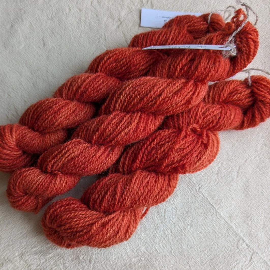 Naturally Dyed Shetland-Romney Yarn - 20g Mini Skein - Madder