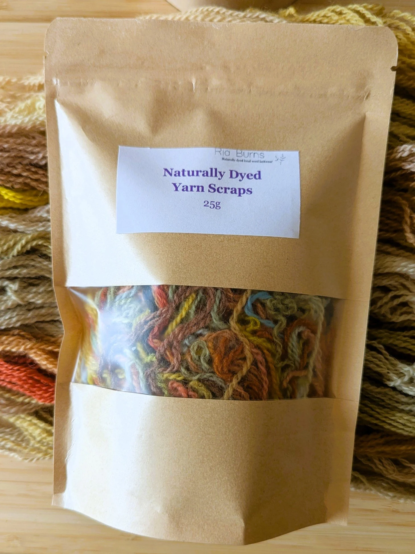Naturally Dyed Yarn Scraps for Crafters - 25g