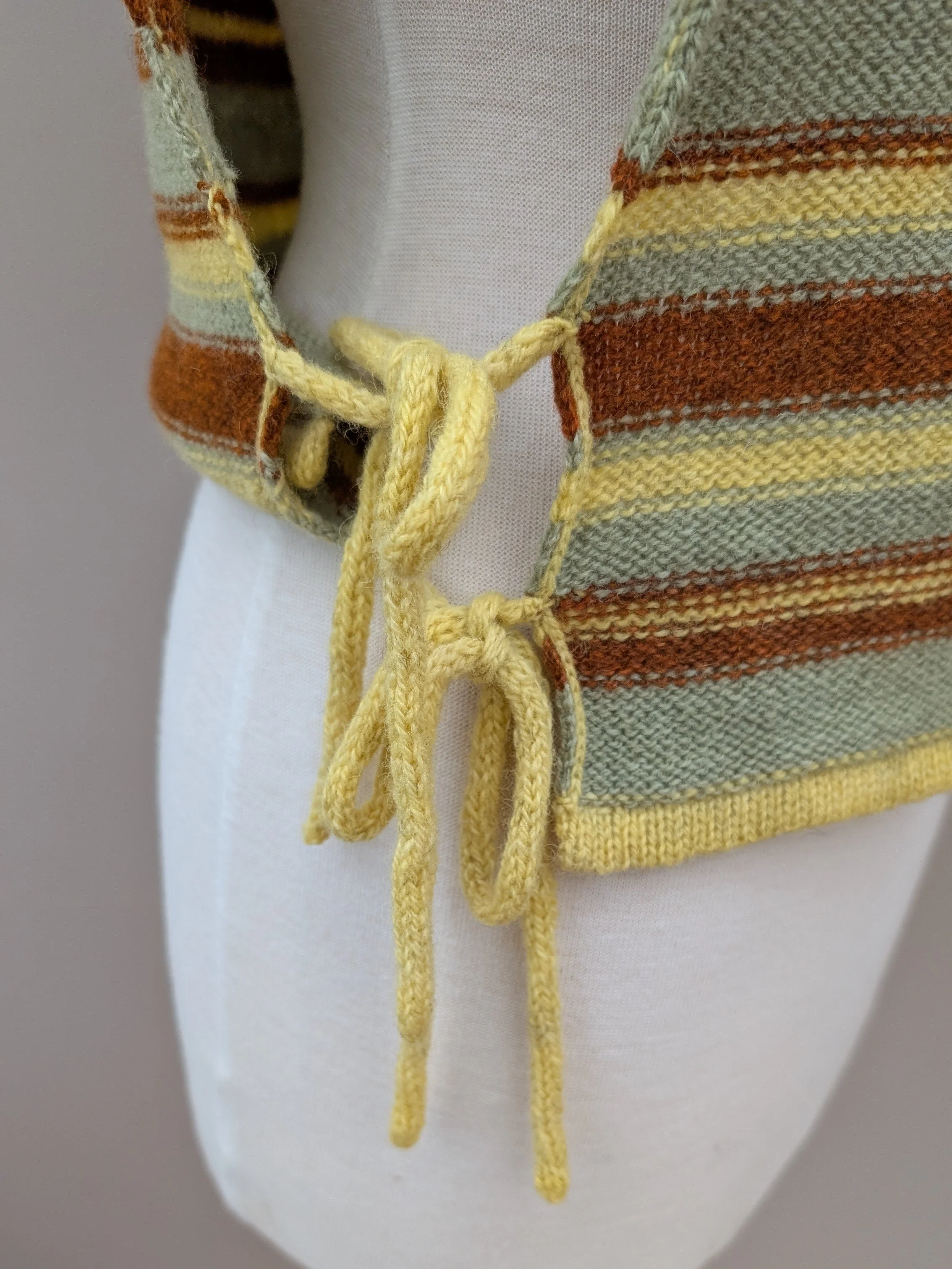 Ria Burns Knitwear Naturally Dyed Tie Vest Green Yellow 3.jpg