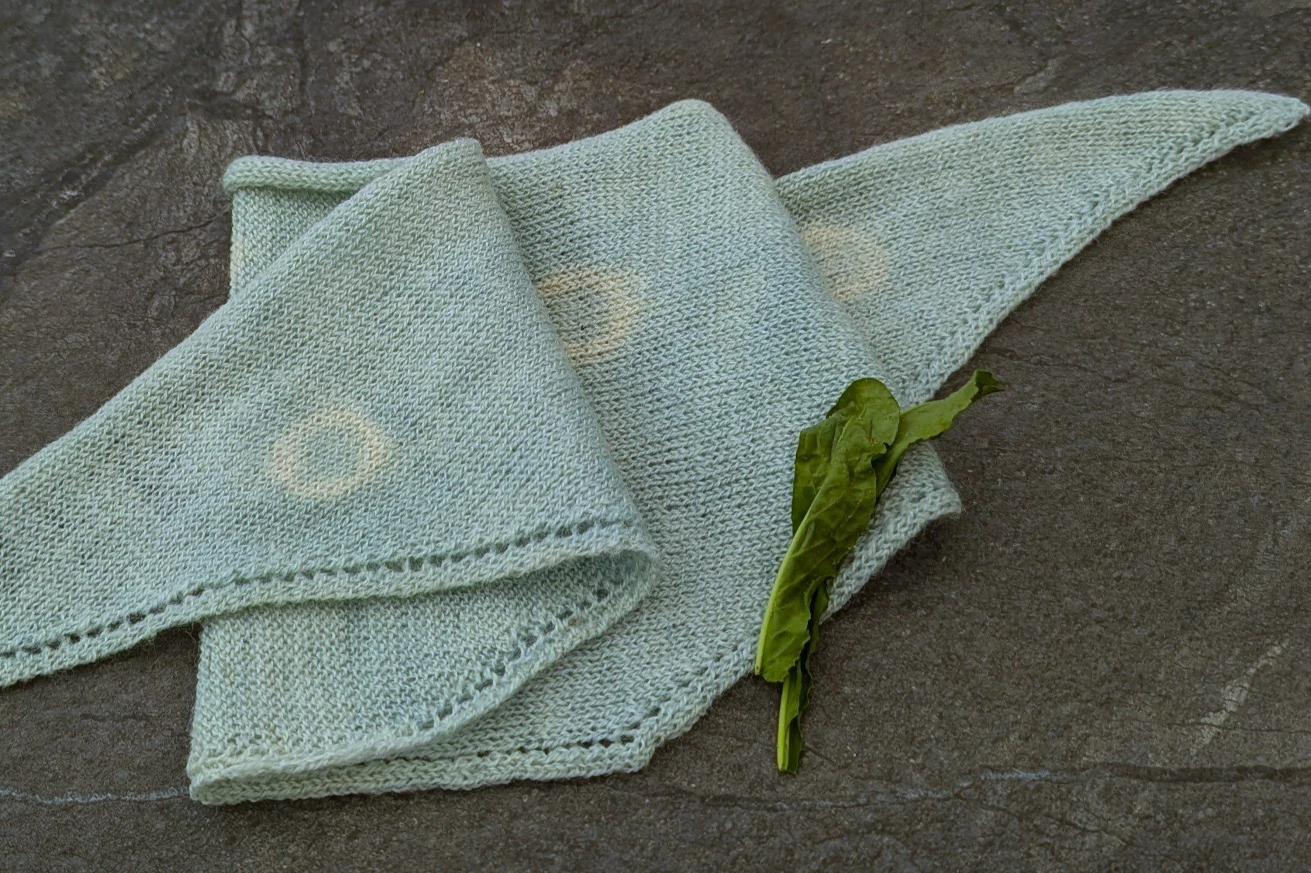 Ria Burns Knitwear Naturally Dyed Neckerchief Woad Circles 2.jpg