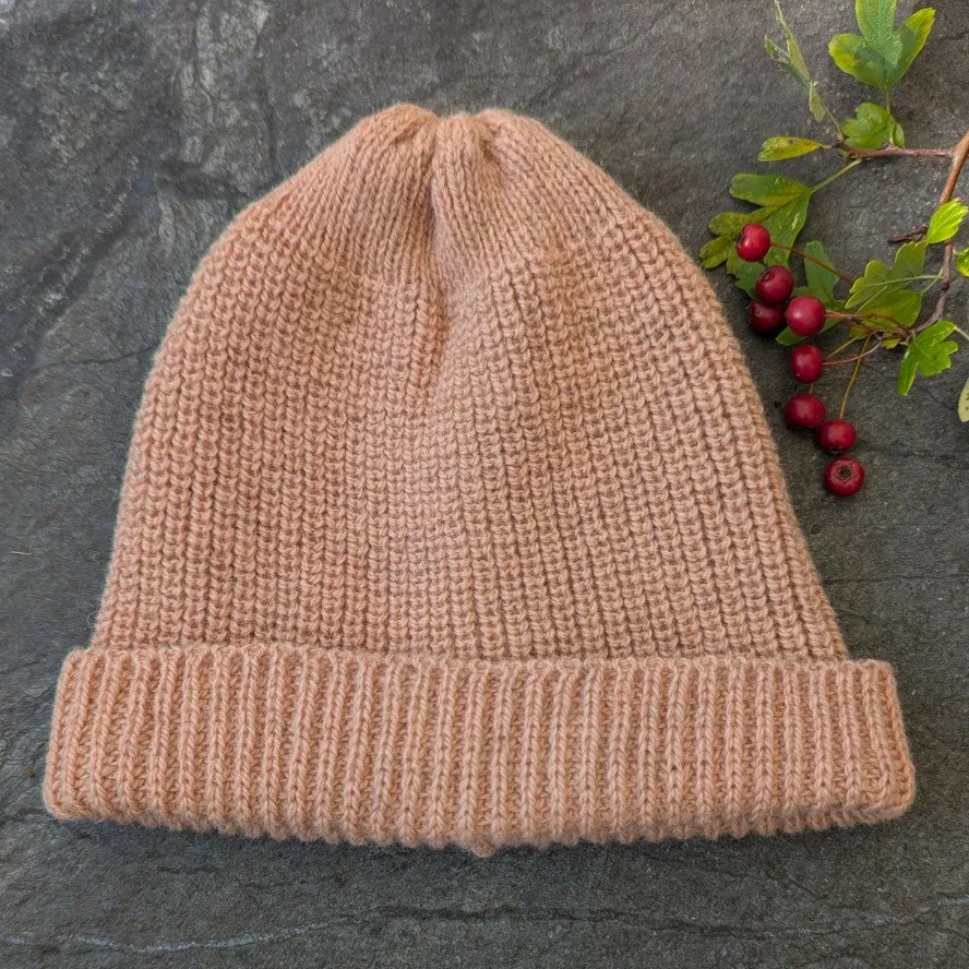 Ria Burns Knitwear Naturally Dyed Fisherman Beanie Hawthorn Pink 1 web.jpg