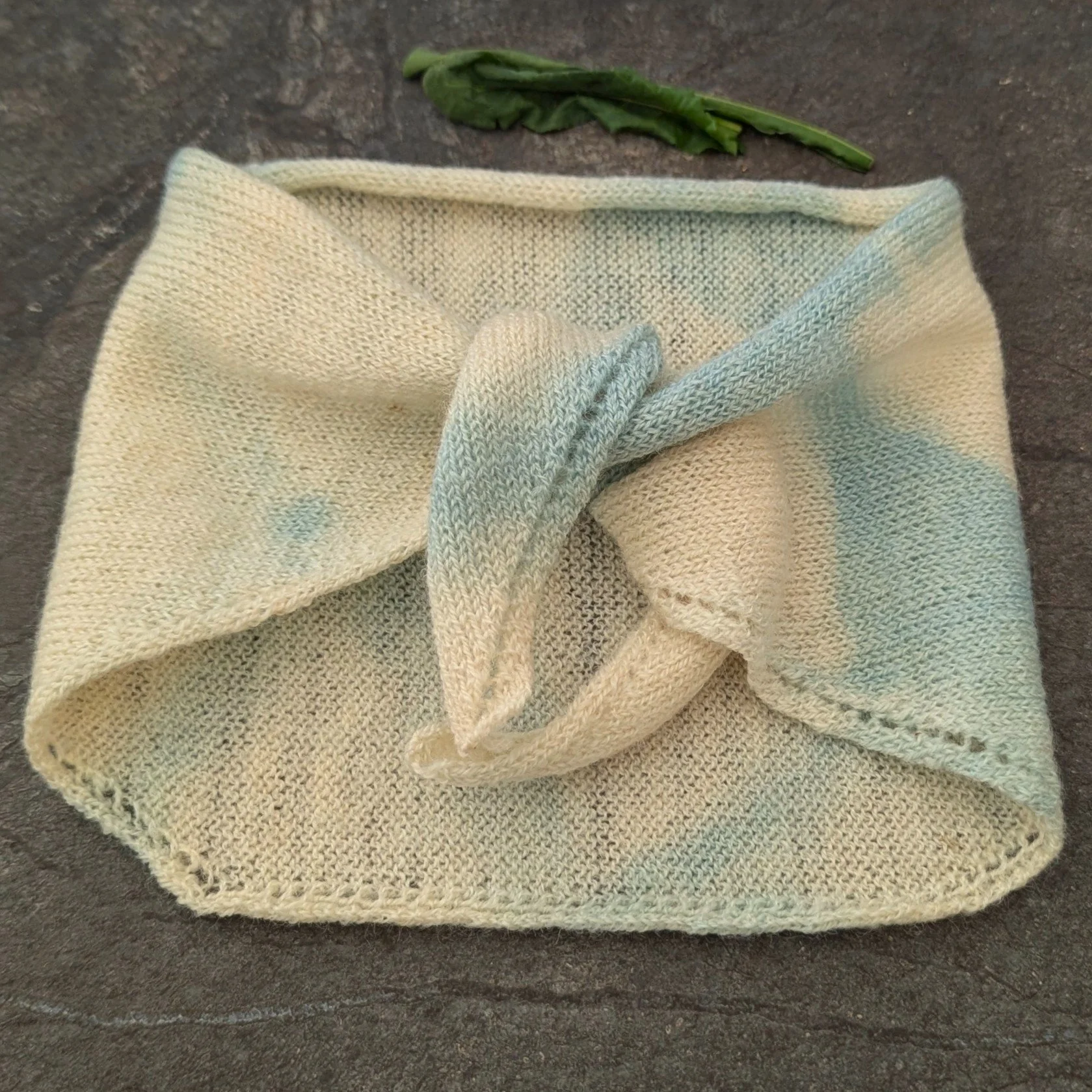Ria Burns Knitwear Naturally Dyed Neckerchief Woad Clouds 1.jpg