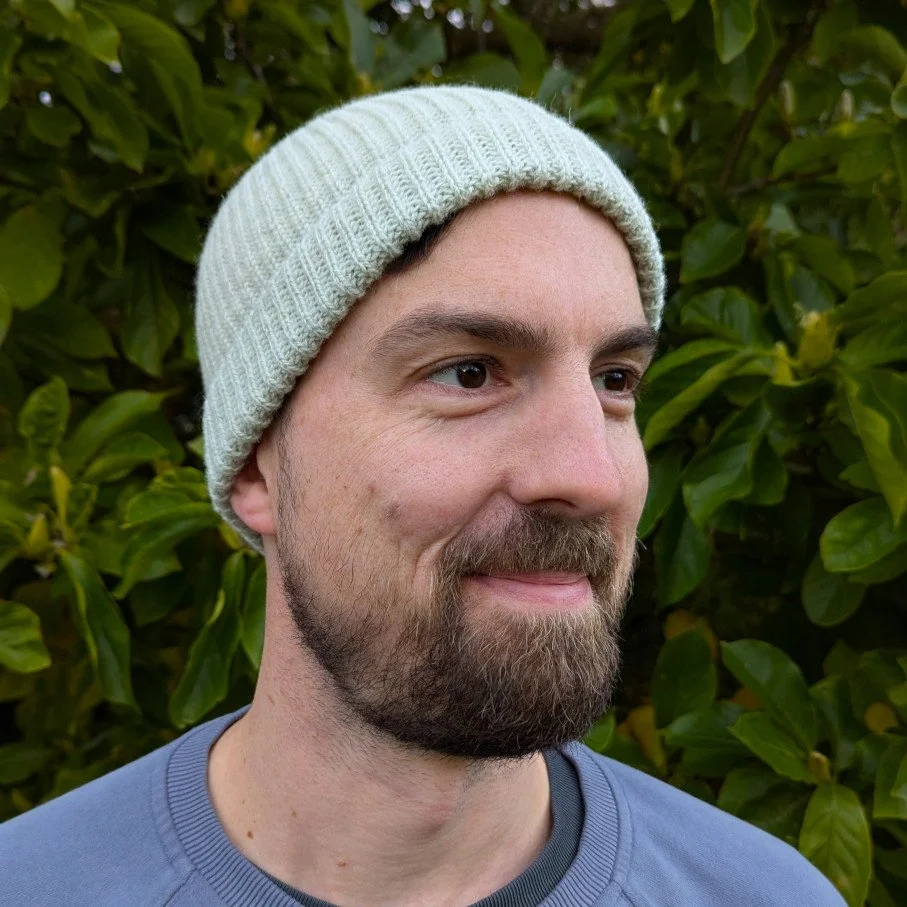 Ria Burns Knitwear Naturally Dyed Fisherman Beanie Indigo Aqua 3 web.jpg