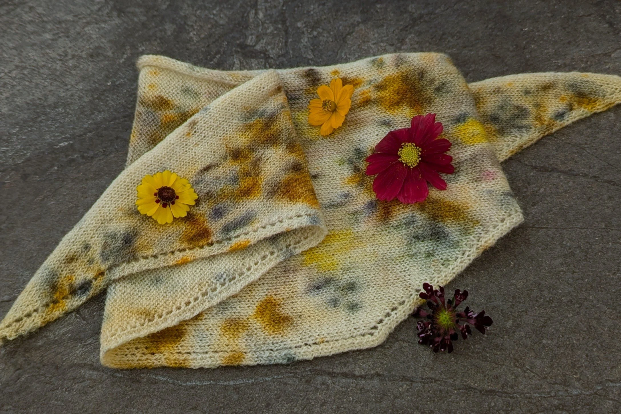 Ria Burns Knitwear Naturally Dyed Neckerchief Bundle Dye Warm 2.jpg