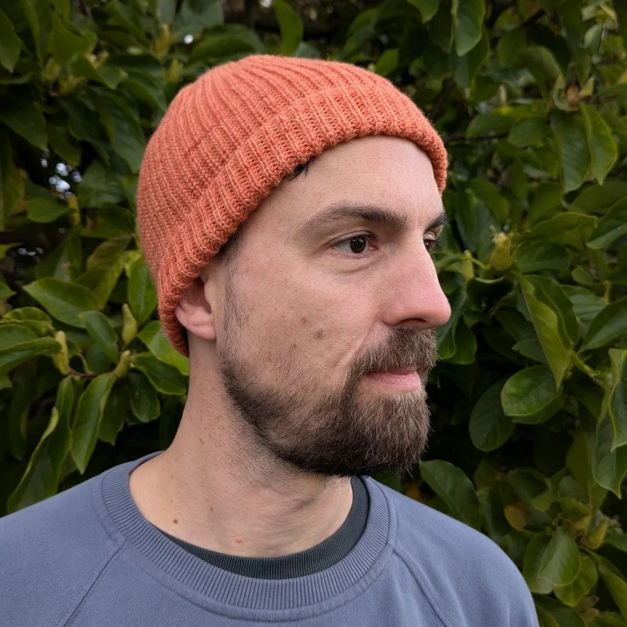 Ria Burns Knitwear Naturally Dyed Fisherman Beanie Madder Red 3 web.jpg