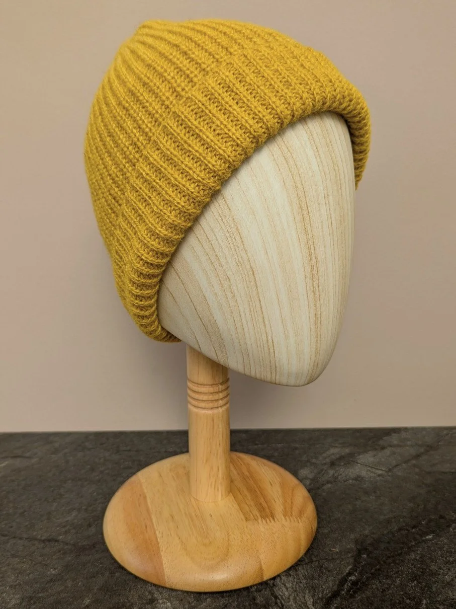 Ria Burns Knitwear Naturally Dyed Fisherman Beanie Cosmos Mustard 4 web.jpg
