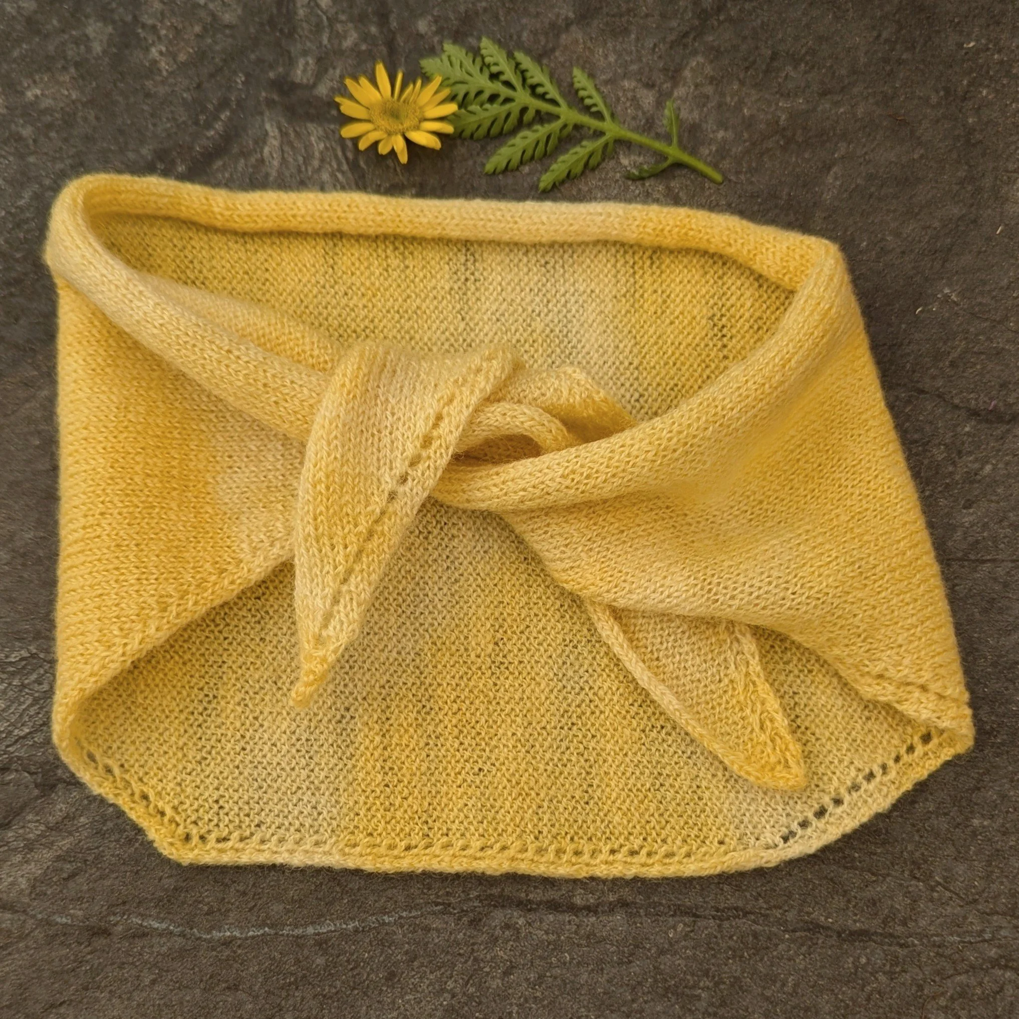 Ria Burns Knitwear Naturally Dyed Neckerchief Chamomile Scrunch 1.jpg