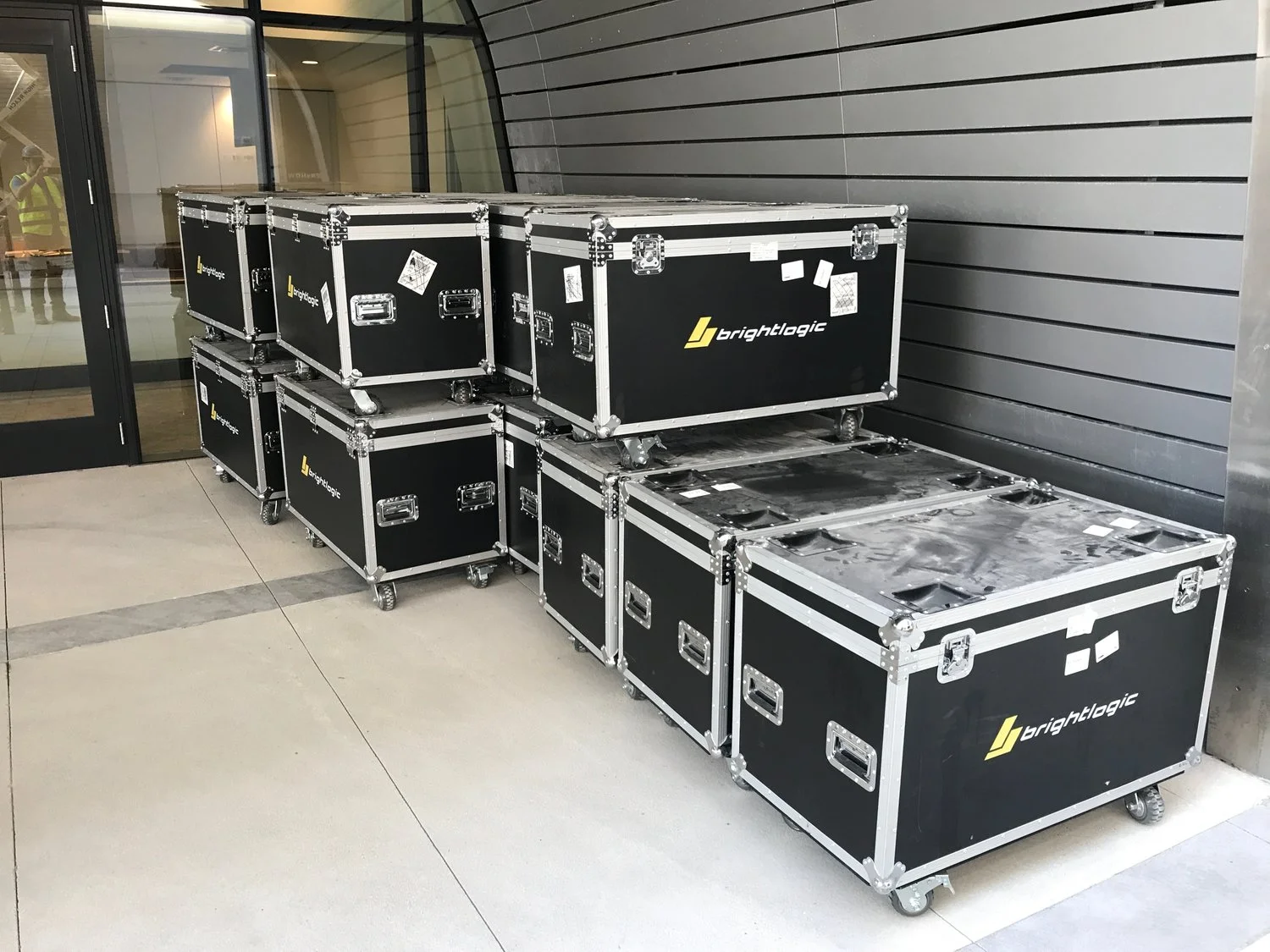 Our panels await their install outside of where they’ll be placed.
