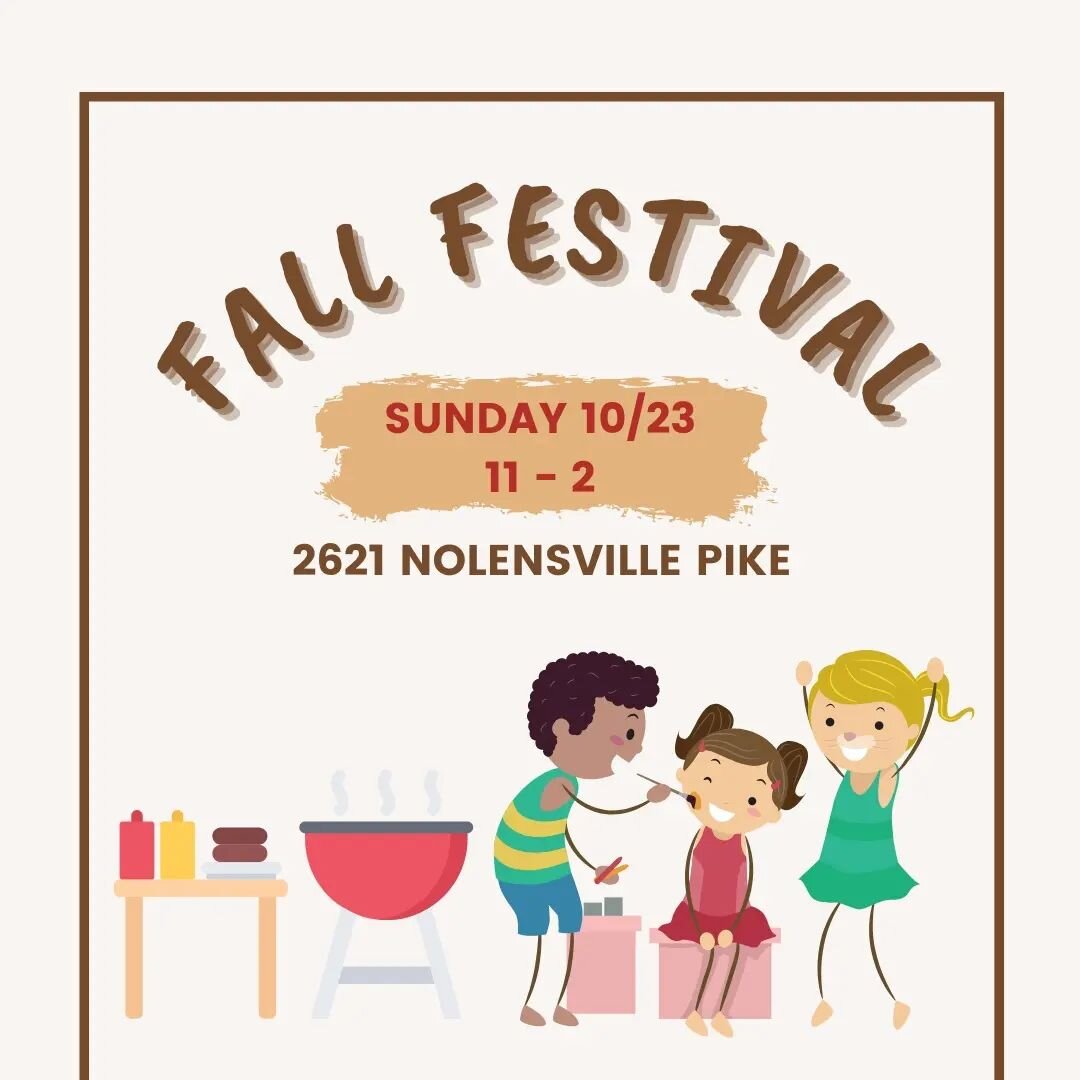 Just a few more days until our Fall Festival! Fun! Free! Food! Face Painting! Come see us Sunday 11 - 2!