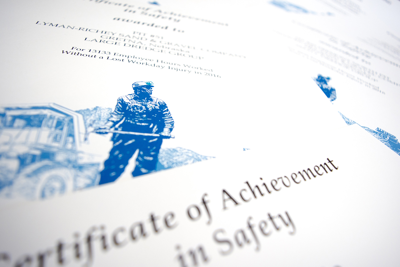 Photo by BRADY JONES /Lyman-Richey Communications The U.S. Mine Safety and Health Administration awarded four Central Sand and Gravel operations and three Lyman-Richey Sand & Gravel operations Certificates of Achievement in Safety for their safety records in 2016.