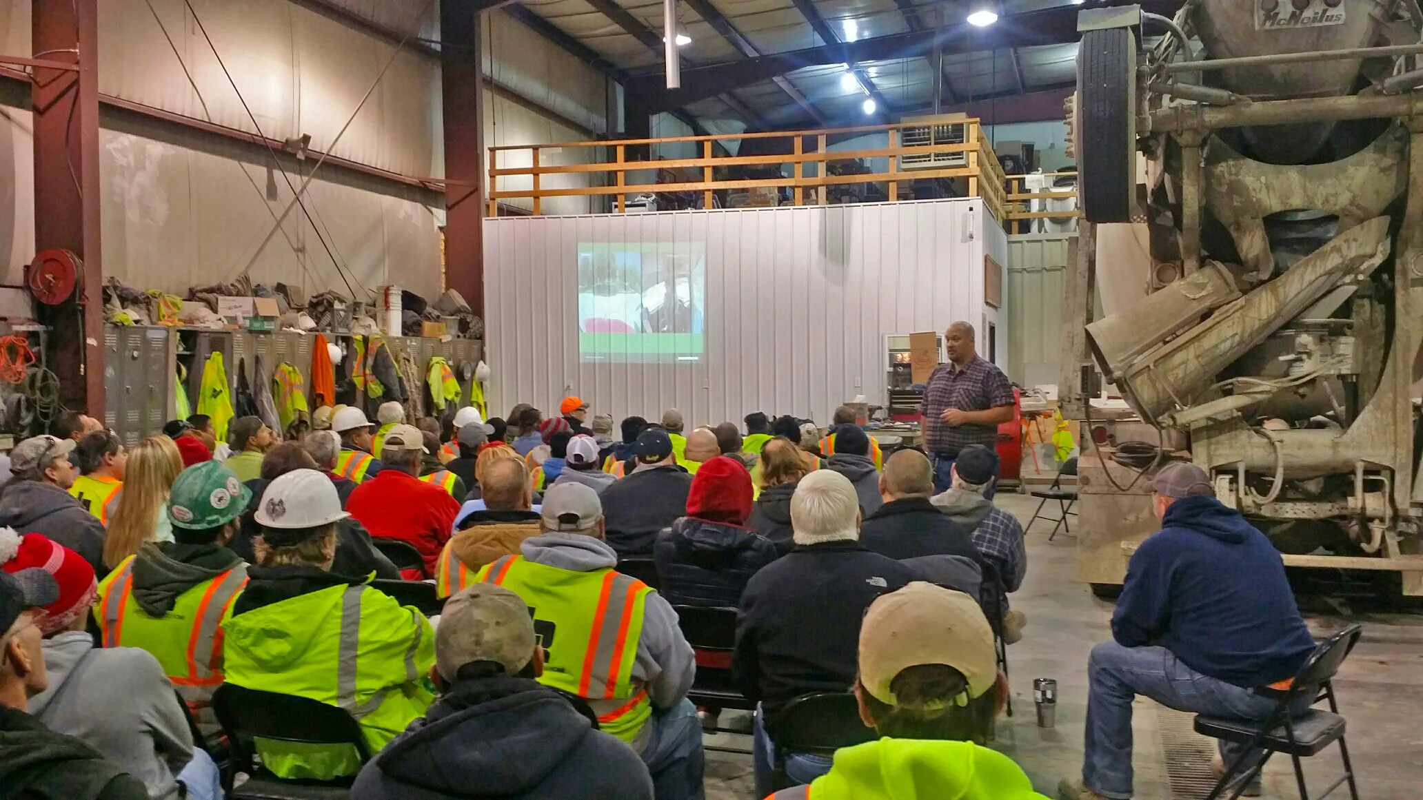 Field Safety Specialist Shawn Cassidy gives a safety presentation to Lyman-Richey Corporation employees. Photo by Lyman-Richey Corporation