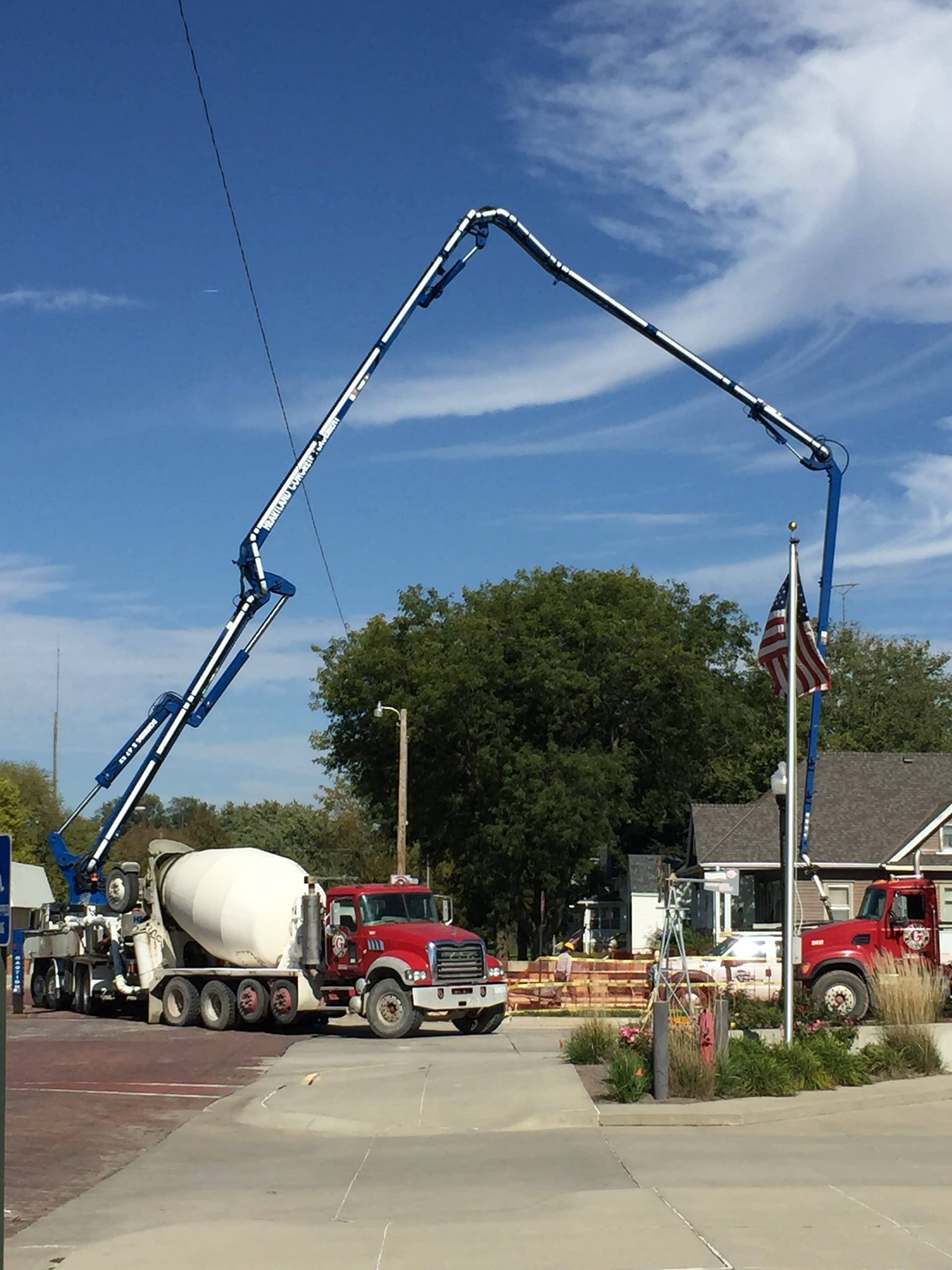 Photo courtesy of the American Veterans ParkGerhold Concrete delivers concrete for the foundation of the American Veterans Park in West Point, Neb.