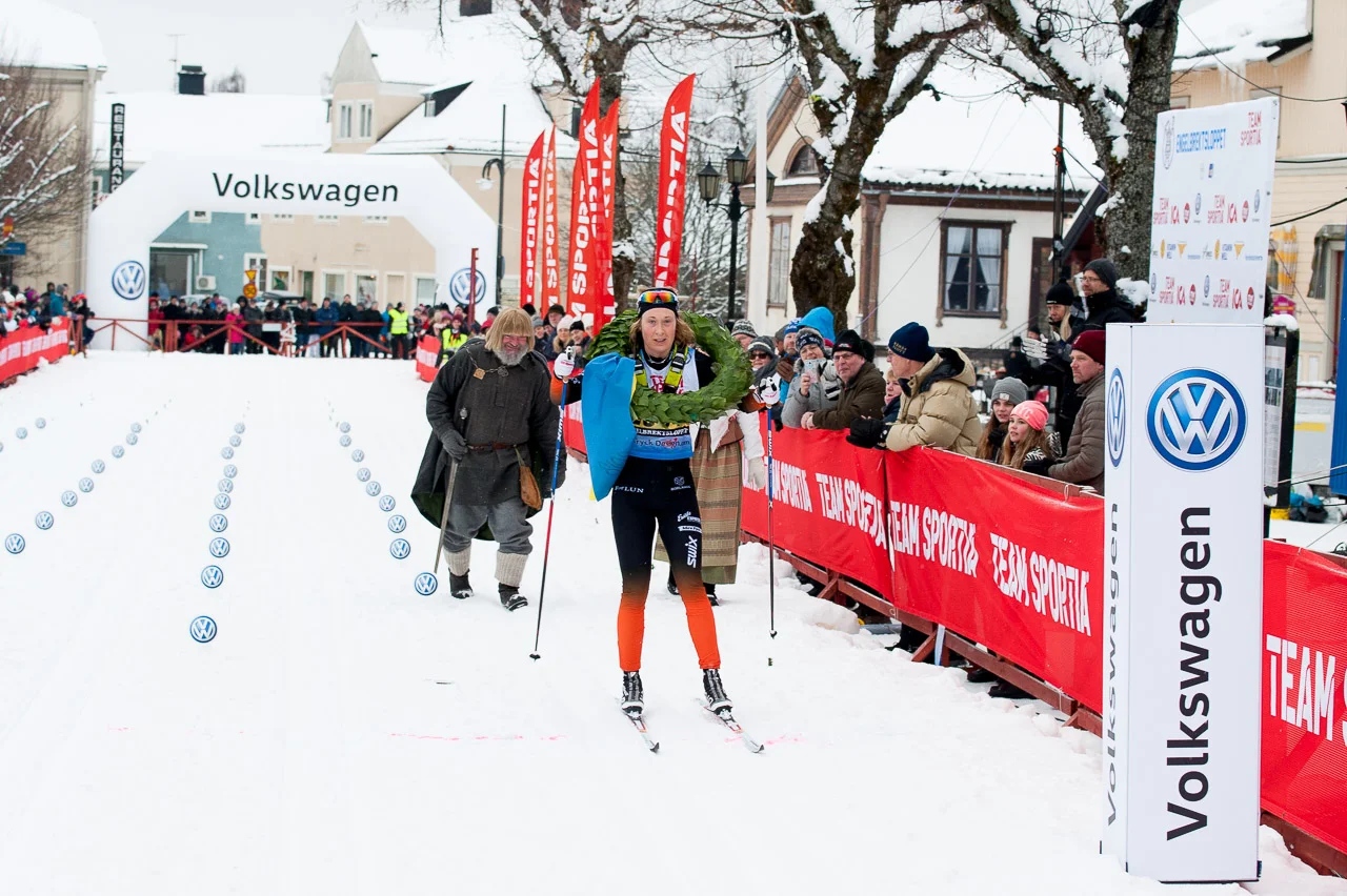 Emilia Lindstedt Falun Borlänge SK segrarinna i Engelbrektsloppet.