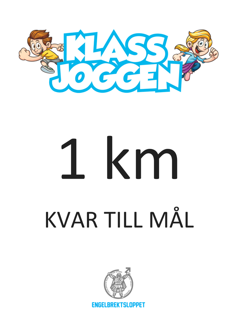 Kilometerskyltar finns efter banan