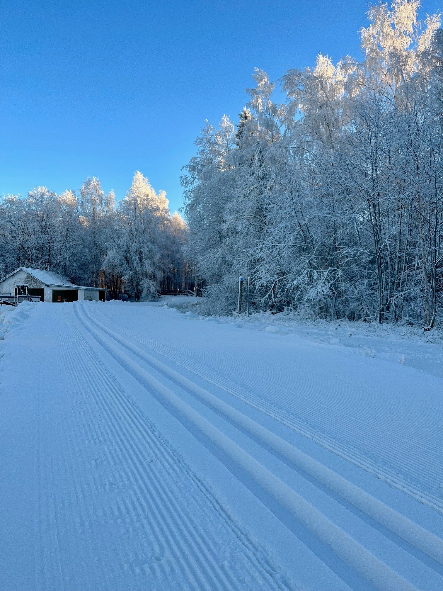 Tjohoo! 🌟🙌 Nu &auml;r Engelbrektssp&aring;ret &ouml;ppet med 4,2 km skidsp&aring;r! Just nu &auml;r det -8 grader och b&aring;de r&auml;ls och manchester😄 Tack vare fint vinterv&auml;der s&aring; hann vi f&aring; klart premi&auml;rsp&aring;ret red