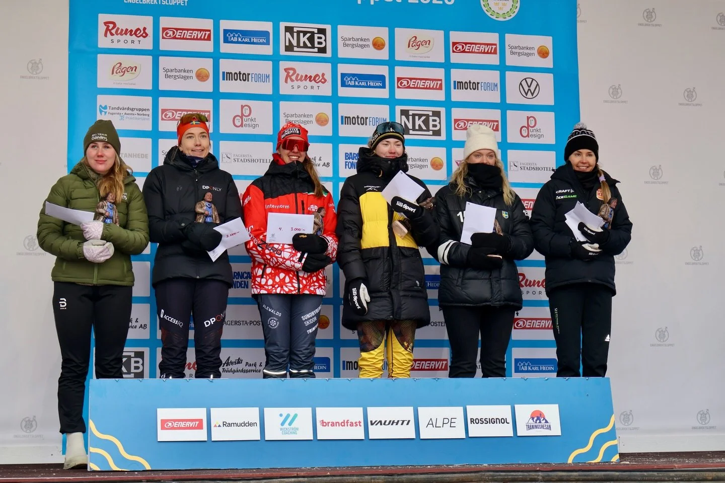 Prispallen f&ouml;r Engelbrektsloppet 60 km 2026🏆🏅

Otroligt starkt &aring;kt f&ouml;r b&aring;de dam och herreliten. S&ouml;ndagen bj&ouml;d p&aring; n&aring;got tuffare f&ouml;rh&aring;llanden men &aring;karna k&auml;mpade som vanligt p&aring; in